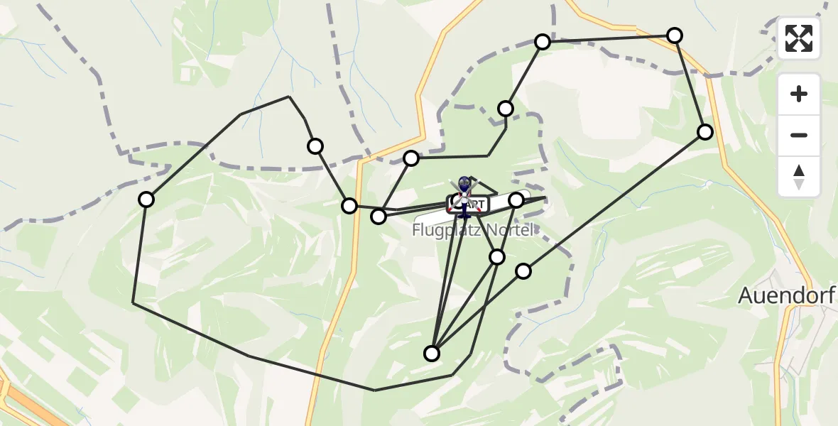 Flugroute Polizeihubschrauber Gruibingen-Nortel Flugplatz - Gruibingen-Nortel Flugplatz, 28 Juli 2026, 08:59