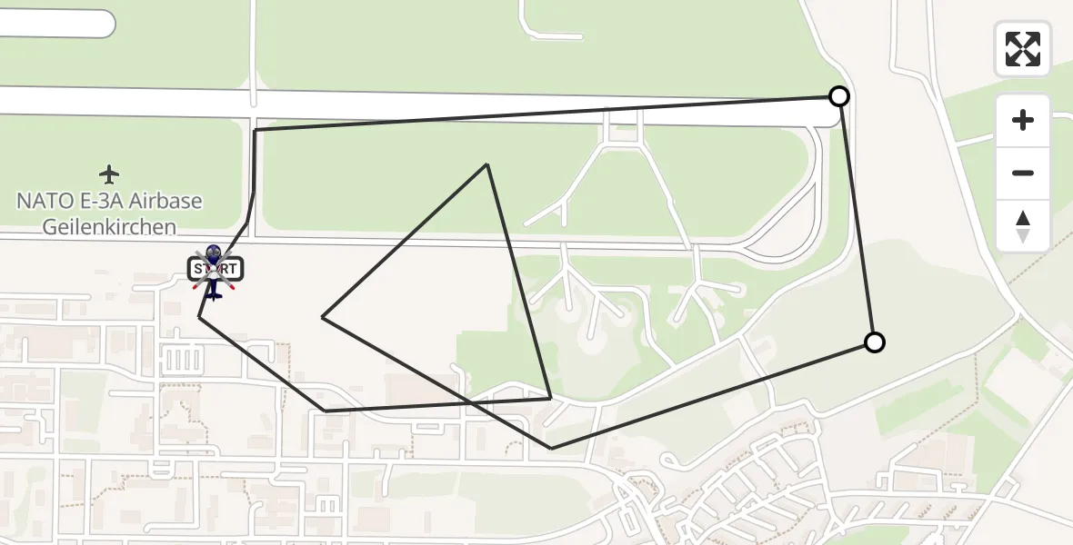 Flugroute Polizeihubschrauber Militärflugplatz Geilenkirchen - Militärflugplatz Geilenkirchen, 28 Juli 2026, 09:10