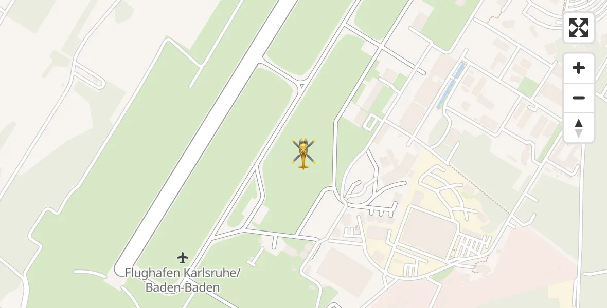 Flugroute Rettungshubschrauber Karlsruhe Baden-Baden Flughafen - Karlsruhe Baden-Baden Flughafen, 28 Juli 2026, 13:30