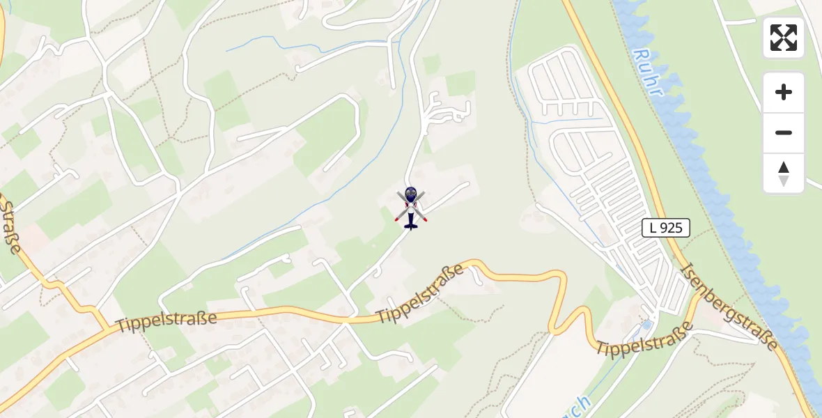 Flugroute Polizeihubschrauber Hattingen - Hattingen, 28 Juli 2026, 13:52