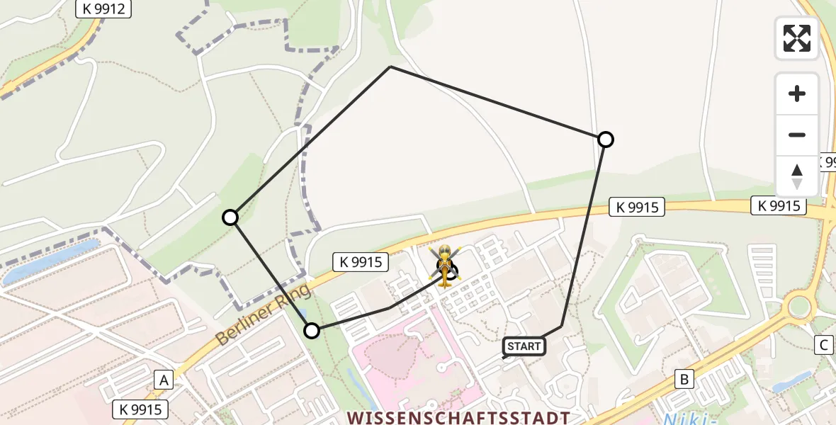 Flugroute Rettungshubschrauber Ulm Military Hospital Emergency - ADAC Air Rescue Station Ulm (Christoph 22), 28 Juli 2026, 15:03