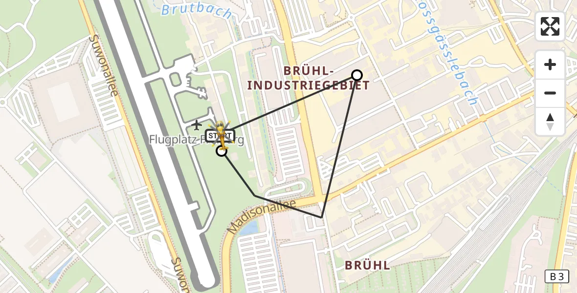 Flugroute Ambulanzhubschrauber Freiburg im Breisgau Flugplatz - Freiburg im Breisgau Flugplatz, 28 Juli 2026, 16:17