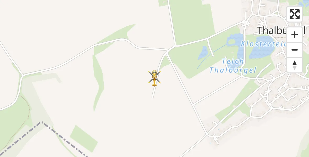 Flugroute Rettungshubschrauber Bürgel - Bürgel, 28 Juli 2026, 16:46