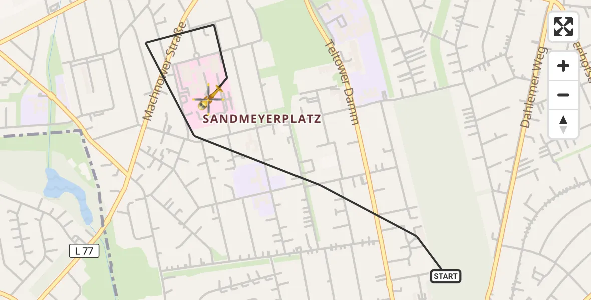 Flugroute Rettungshubschrauber Berlin - Berlin, 28 Juli 2026, 17:55