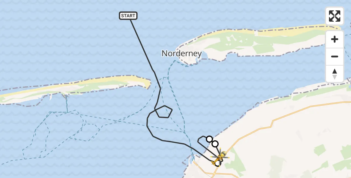Flugroute Ambulanzhubschrauber Noordzee - Norden, 28 Juli 2026, 18:16