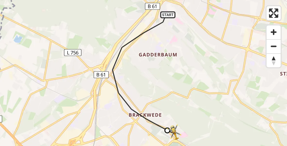 Flugroute Rettungshubschrauber Bielefeld - Luftrettungszentrum Bielefeld, 29 Juli 2026, 06:01