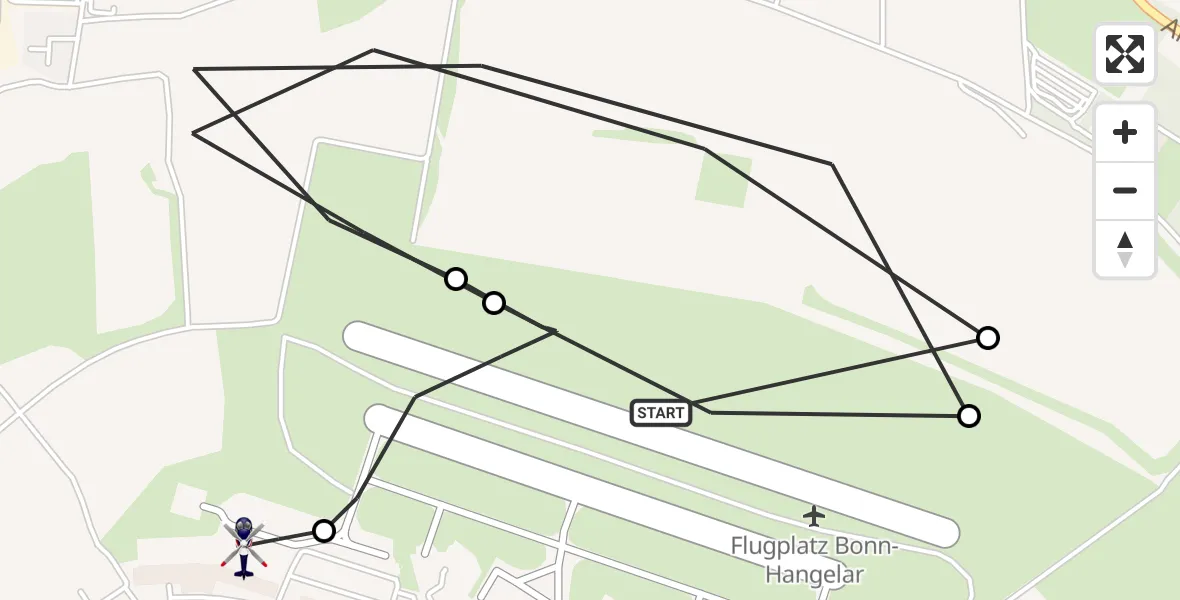 Flugroute Polizeihubschrauber Bonn-Hangelar Flugplatz - Sankt Augustin, 29 Juli 2026, 06:51