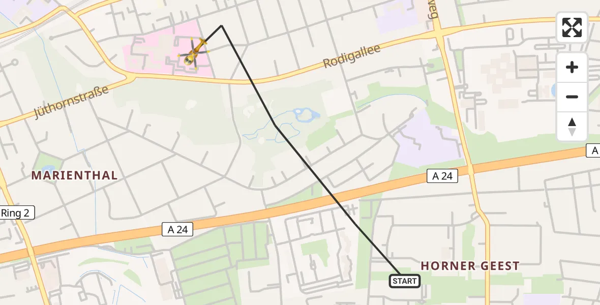 Flugroute Rettungshubschrauber Hamburg - Hamburg, 29 Juli 2026, 08:46