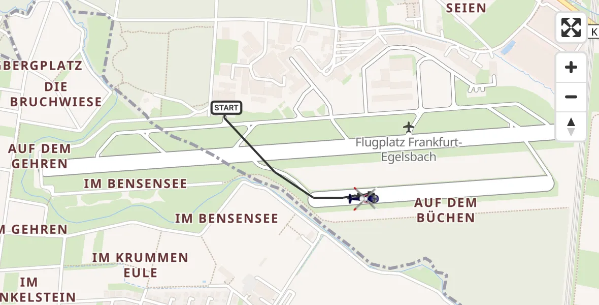 Flugroute Polizeihubschrauber Flughafen Frankfurt-Egelsbach - Flughafen Frankfurt-Egelsbach, 29 Juli 2026, 10:12