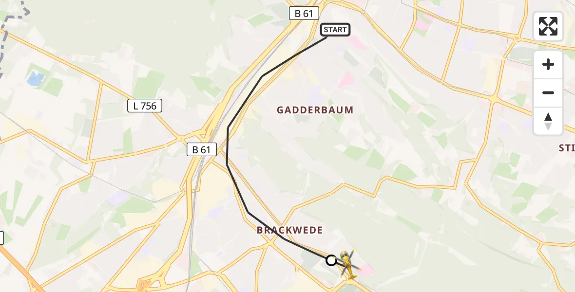 Flugroute Rettungshubschrauber Bielefeld - Luftrettungszentrum Bielefeld, 29 Juli 2026, 10:19
