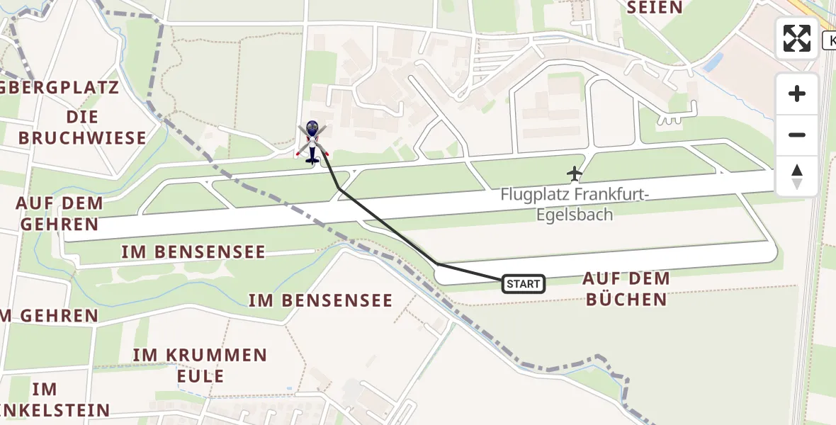 Flugroute Polizeihubschrauber Flughafen Frankfurt-Egelsbach - Flughafen Frankfurt-Egelsbach, 29 Juli 2026, 10:21