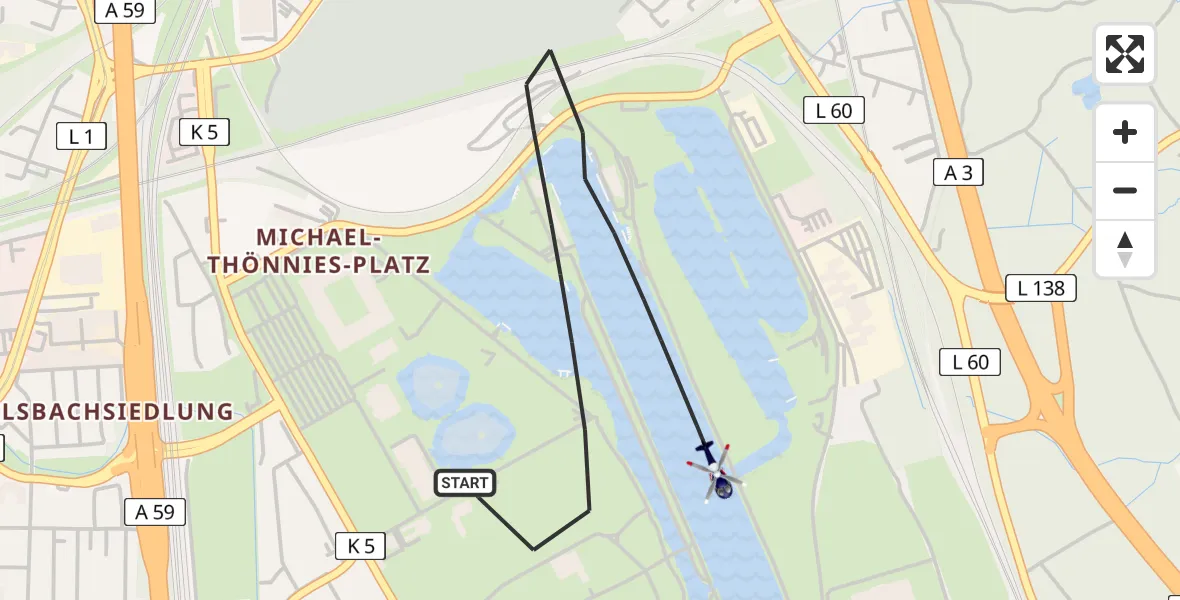 Flugroute Polizeihubschrauber Duisburg - Duisburg, 29 Juli 2026, 10:26