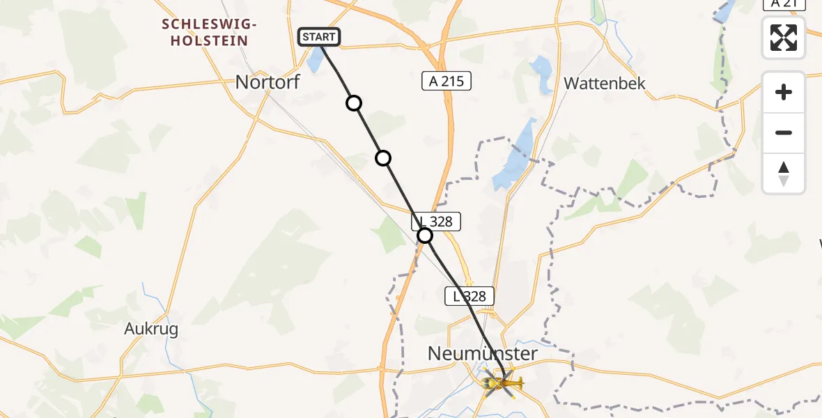 Flugroute Ambulanzhubschrauber Borgdorf-Seedorf - Neumünster, 29 Juli 2026, 10:31