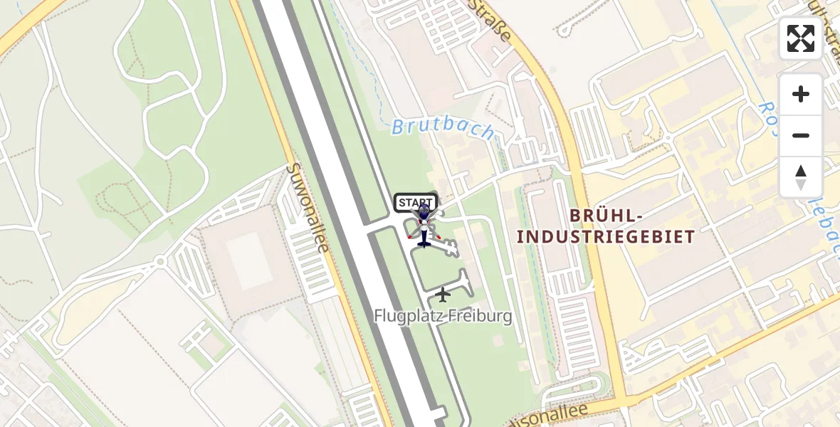 Flugroute Polizeihubschrauber Freiburg im Breisgau Flugplatz - Freiburg im Breisgau Flugplatz, 29 Juli 2026, 11:08