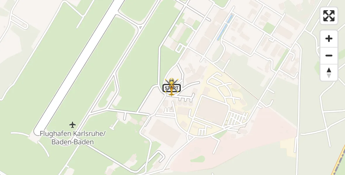 Flugroute Rettungshubschrauber Karlsruhe Baden-Baden Flughafen - Karlsruhe Baden-Baden Flughafen, 29 Juli 2026, 11:56