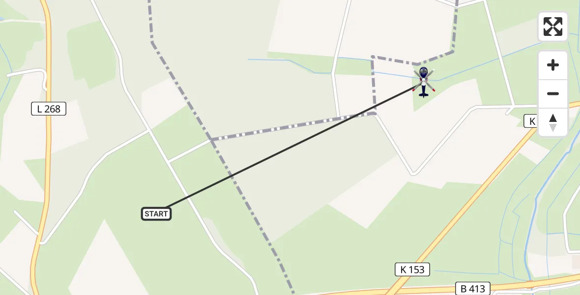 Flugroute Polizeihubschrauber Dierdorf - Marienhausen, 29 Juli 2026, 12:30