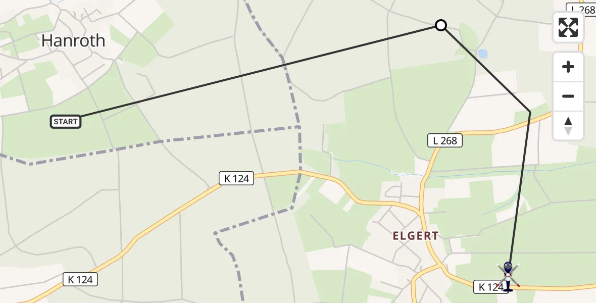 Flugroute Polizeihubschrauber Hanroth - Dierdorf, 29 Juli 2026, 12:36