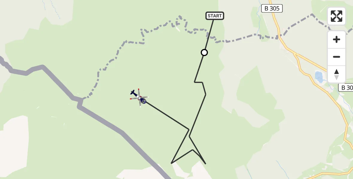 Flugroute Polizeihubschrauber Schneizlreuth - Ramsau b.Berchtesgaden, 29 Juli 2026, 12:50