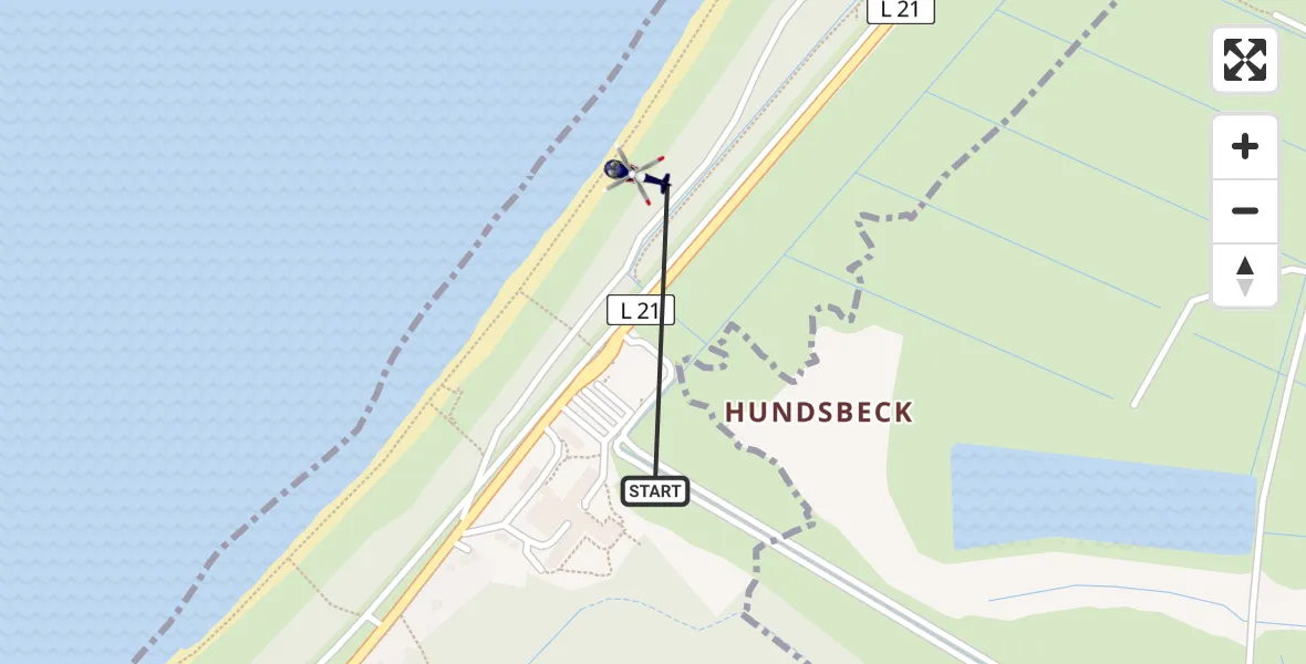 Flugroute Polizeihubschrauber Ahrenshoop - Ahrenshoop, 29 Juli 2026, 13:43