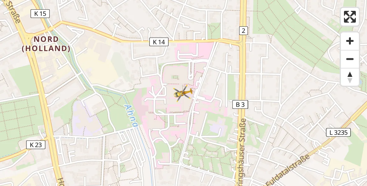 Flugroute Rettungshubschrauber Kassel - Kassel, 29 Juli 2026, 15:21