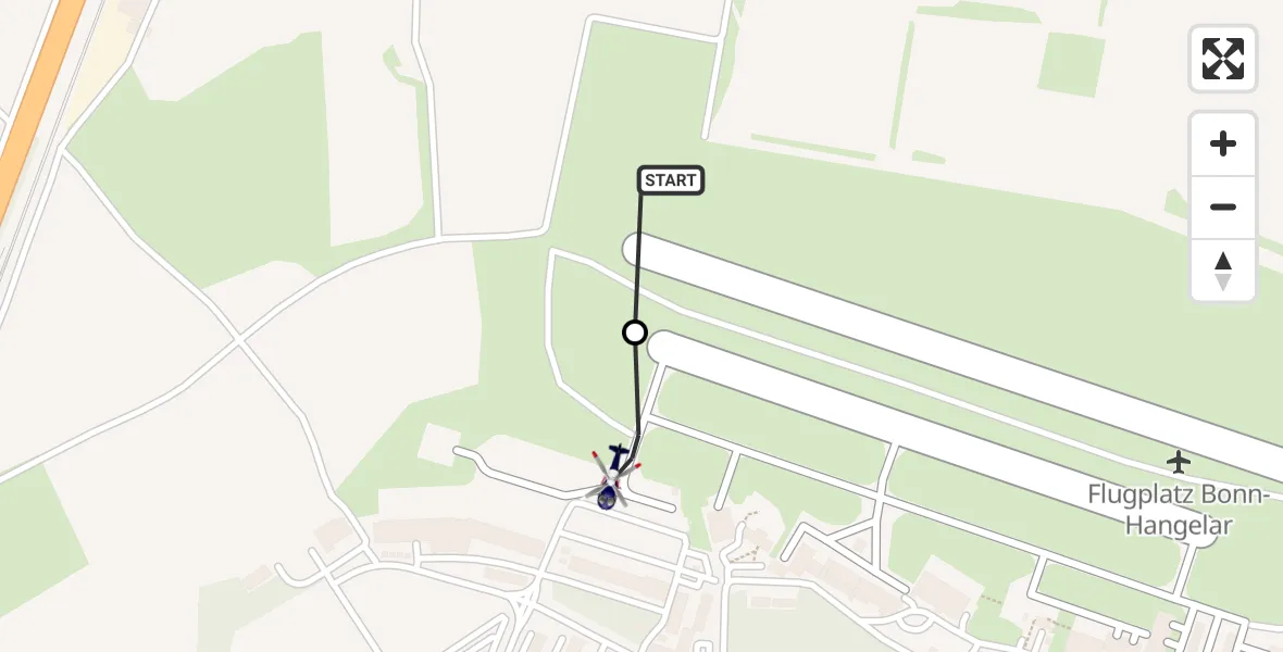 Flugroute Polizeihubschrauber Sankt Augustin - Bonn-Hangelar Flugplatz, 29 Juli 2026, 16:09