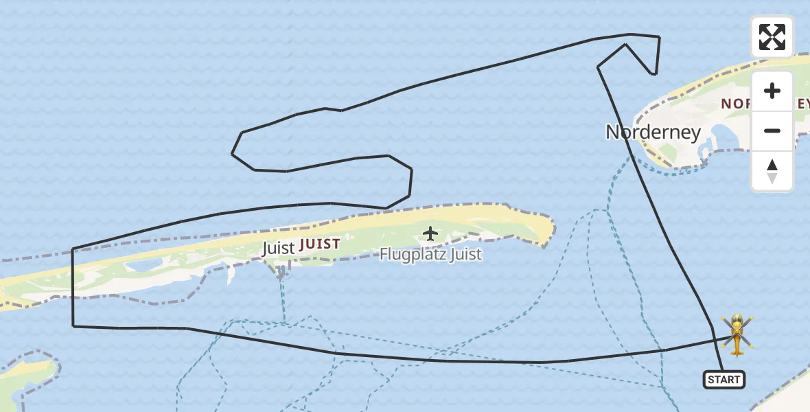 Flugroute Ambulanzhubschrauber Noordzee - Noordzee, 29 Juli 2026, 16:38