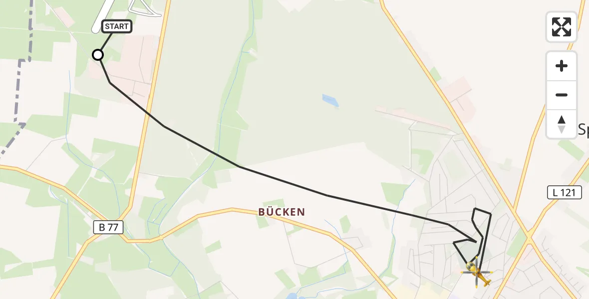 Flugroute Rettungshubschrauber Itzehoe Hungriger Wolf Flugplatz - Hohenlockstedt, 29 Juli 2026, 17:35