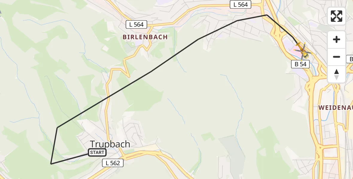 Flugroute Rettungshubschrauber Siegen - Siegen, 29 Juli 2026, 17:59