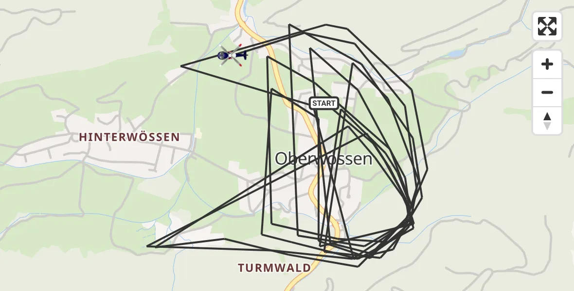 Flugroute Polizeihubschrauber Unterwössen - Unterwössen, 29 Juli 2026, 18:02