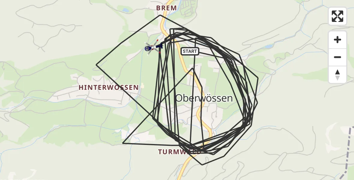 Flugroute Polizeihubschrauber Unterwössen - Unterwössen, 29 Juli 2026, 18:26