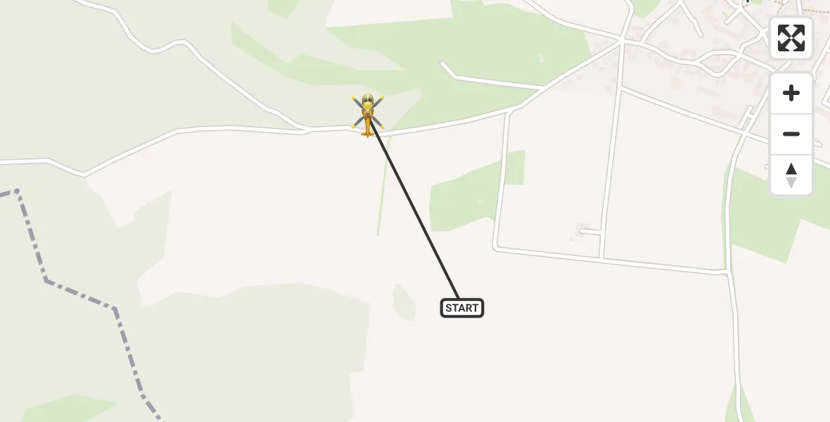 Flugroute Rettungshubschrauber Frauenprießnitz - Frauenprießnitz, 29 Juli 2026, 18:55