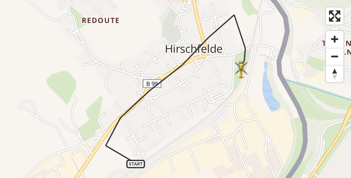 Flugroute Rettungshubschrauber Zittau - Zittau, 30 Juli 2026, 05:27