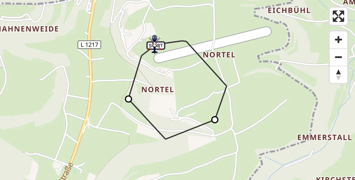 Flugroute Polizeihubschrauber Gruibingen-Nortel Flugplatz - Gruibingen-Nortel Flugplatz, 30 Juli 2026, 06:57