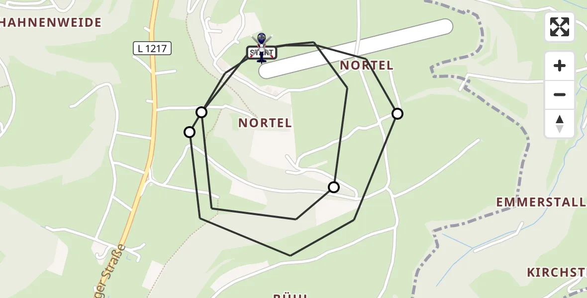 Flugroute Polizeihubschrauber Gruibingen-Nortel Flugplatz - Gruibingen-Nortel Flugplatz, 30 Juli 2026, 07:15