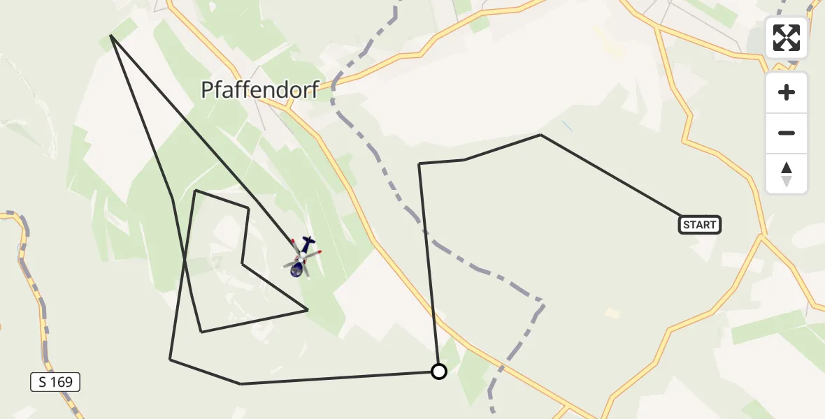 Flugroute Polizeihubschrauber Gohrisch - Königstein/Sächs.Schw., 30 Juli 2026, 07:43