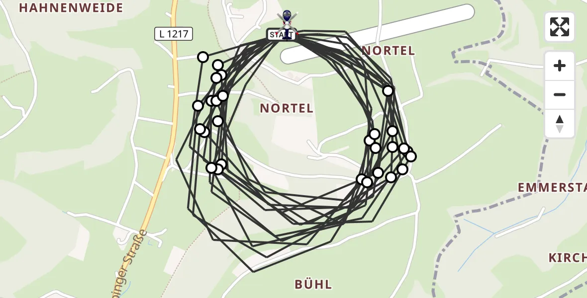 Flugroute Polizeihubschrauber Gruibingen-Nortel Flugplatz - Gruibingen-Nortel Flugplatz, 30 Juli 2026, 07:56
