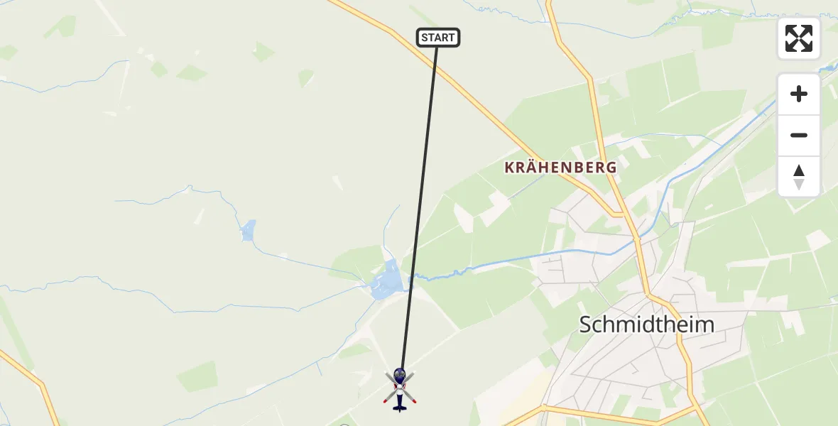 Flugroute Polizeihubschrauber Dahlem - Dahlem, 30 Juli 2026, 08:22