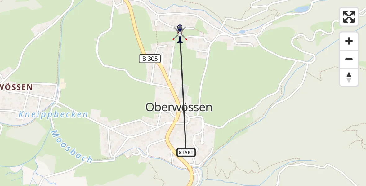 Flugroute Polizeihubschrauber Unterwössen - Unterwössen, 30 Juli 2026, 08:55