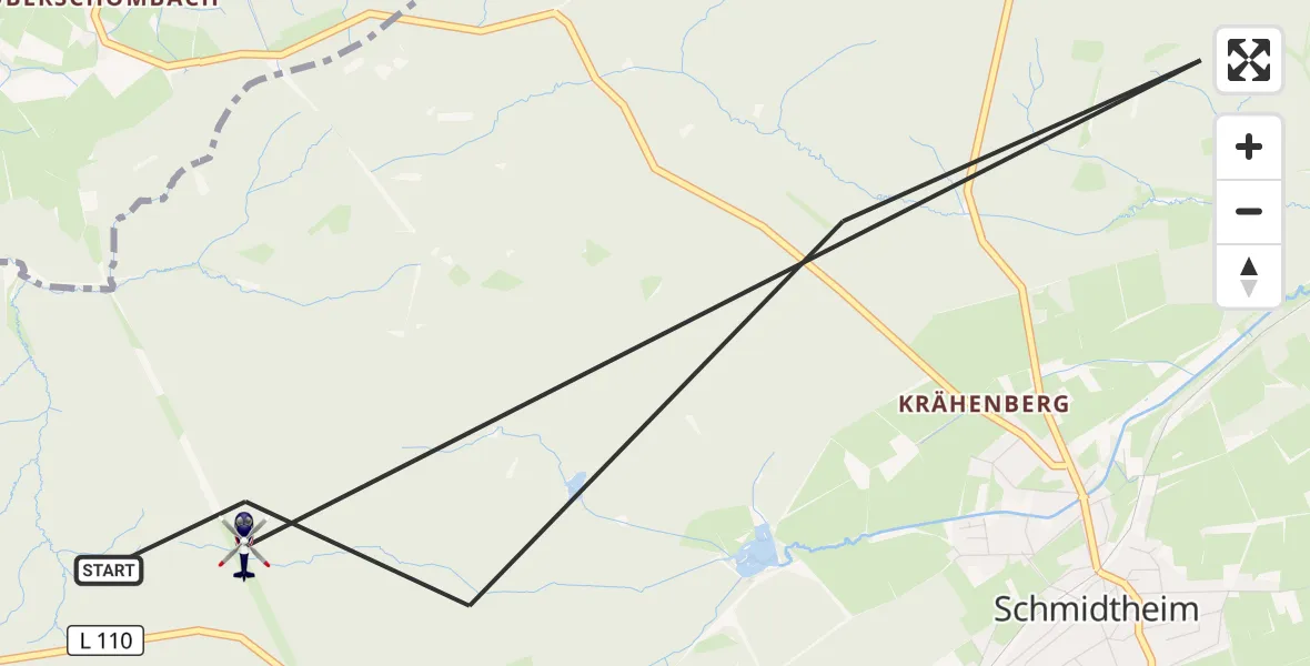 Flugroute Polizeihubschrauber Dahlem - Dahlem, 30 Juli 2026, 09:05