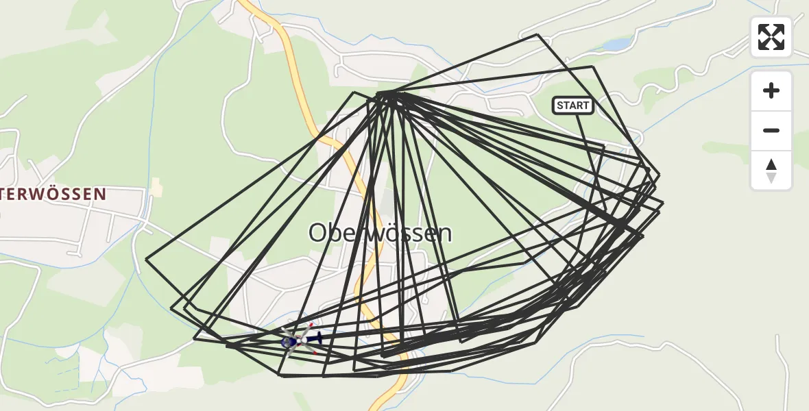 Flugroute Polizeihubschrauber Unterwössen - Unterwössen, 30 Juli 2026, 09:49