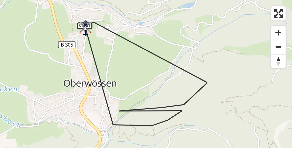 Flugroute Polizeihubschrauber Unterwössen - Unterwössen, 30 Juli 2026, 10:04