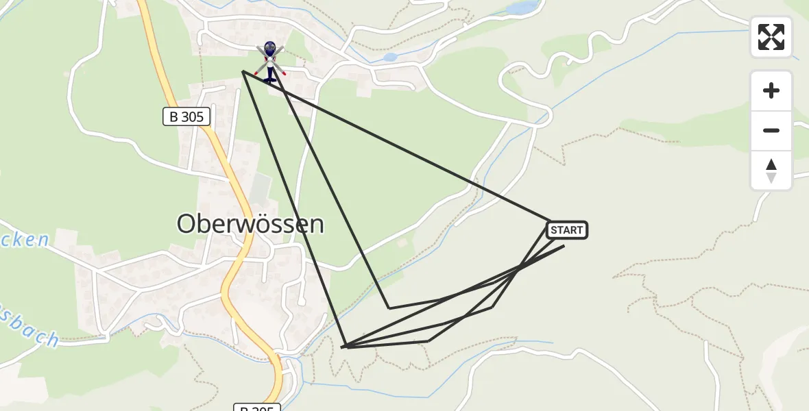 Flugroute Polizeihubschrauber Unterwössen - Unterwössen, 30 Juli 2026, 10:12