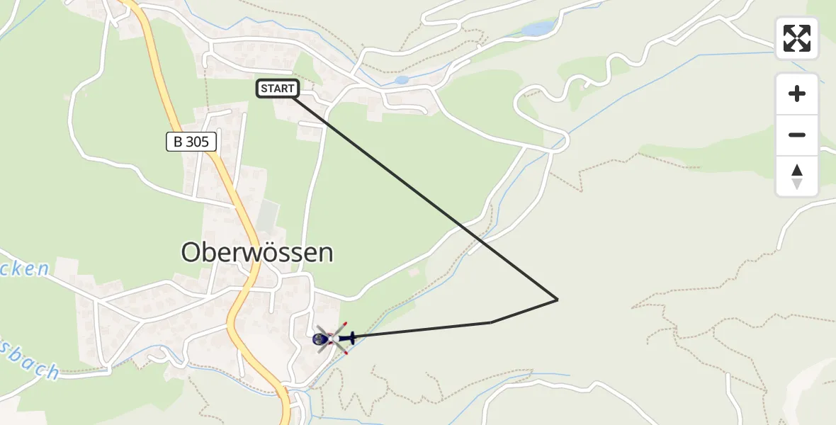 Flugroute Polizeihubschrauber Unterwössen - Unterwössen, 30 Juli 2026, 10:25