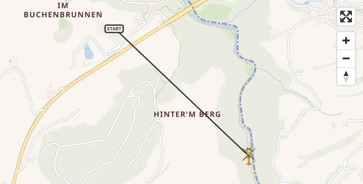 Flugroute Rettungshubschrauber Grünenbach - Grünenbach, 30 Juli 2026, 10:30