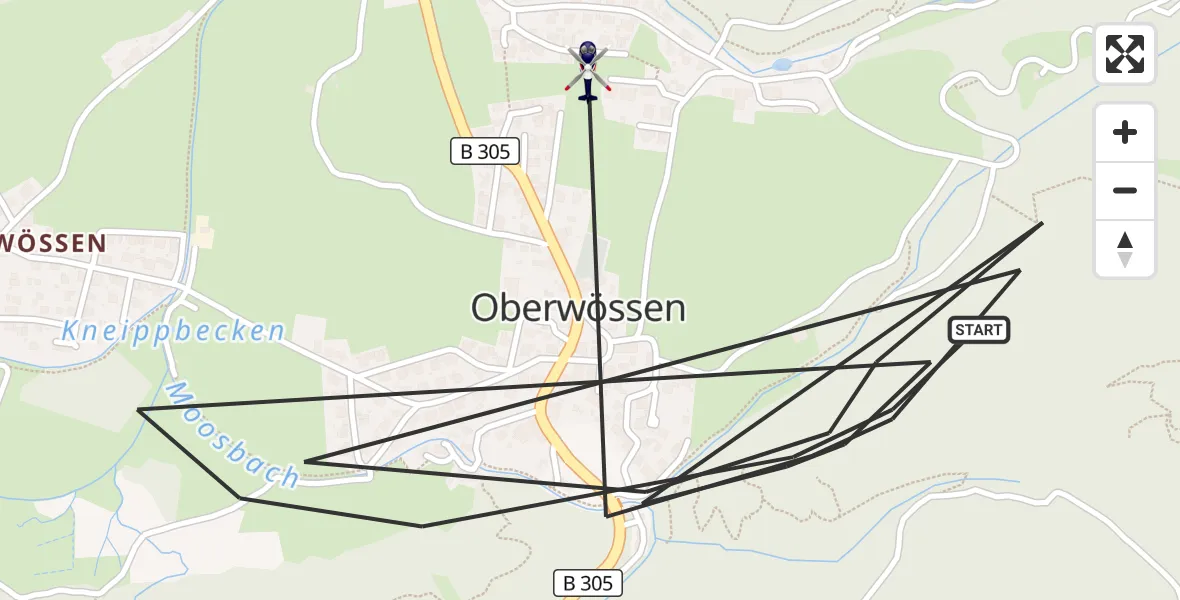Flugroute Polizeihubschrauber Unterwössen - Unterwössen, 30 Juli 2026, 11:45