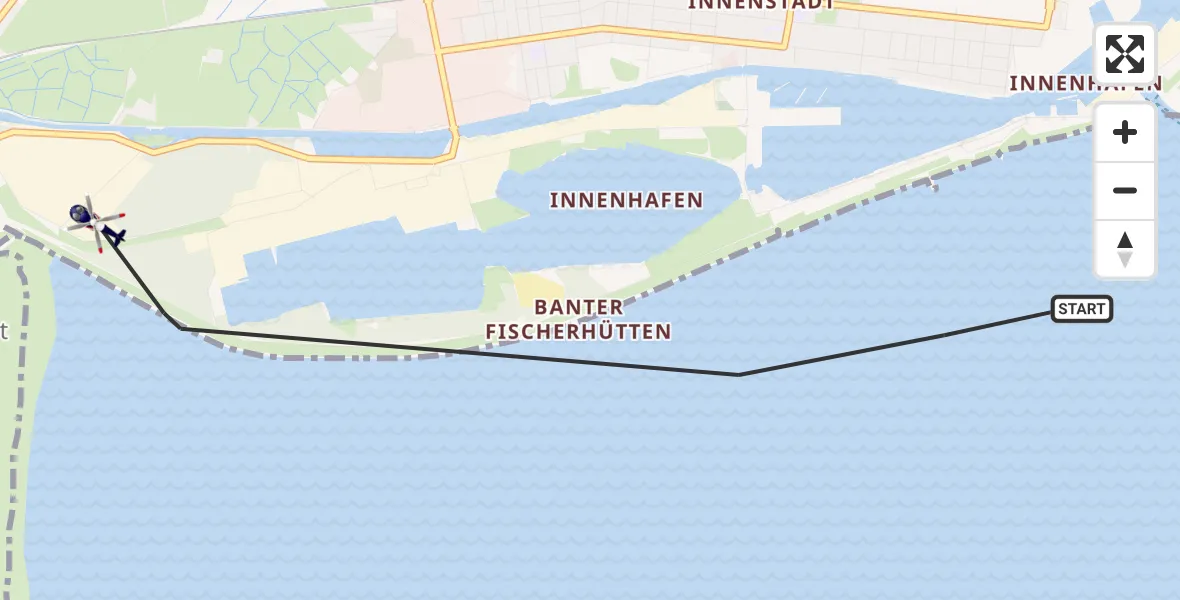 Flugroute Polizeihubschrauber Wilhelmshaven - Wilhelmshaven, 30 Juli 2026, 12:13