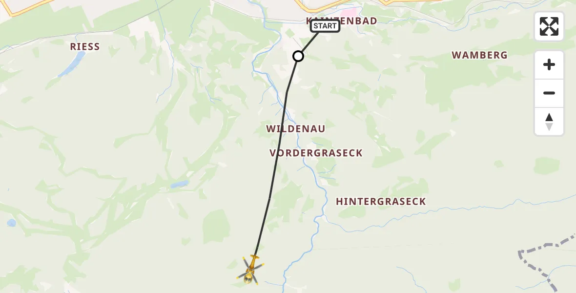 Flugroute Rettungshubschrauber Garmisch-Partenkirchen Clinic Hubschrauberlandeplatz - Garmisch-Partenkirchen, 30 Juli 2026, 13:54