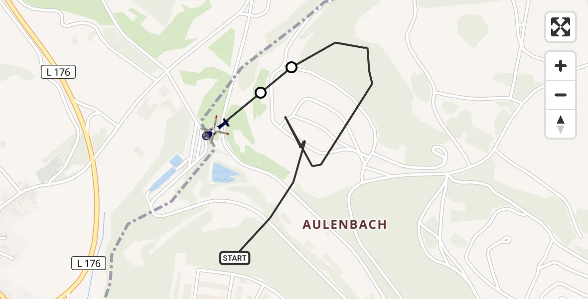 Flugroute Polizeihubschrauber Baumholder - Baumholder, 30 Juli 2026, 14:04