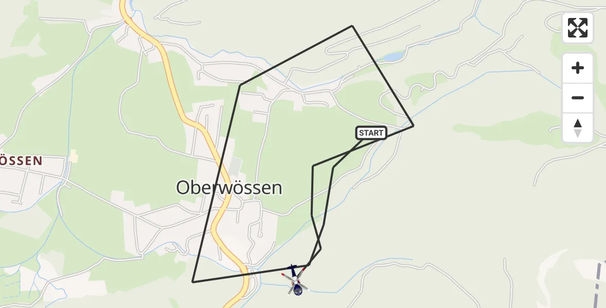 Flugroute Polizeihubschrauber Unterwössen - Unterwössen, 30 Juli 2026, 14:13