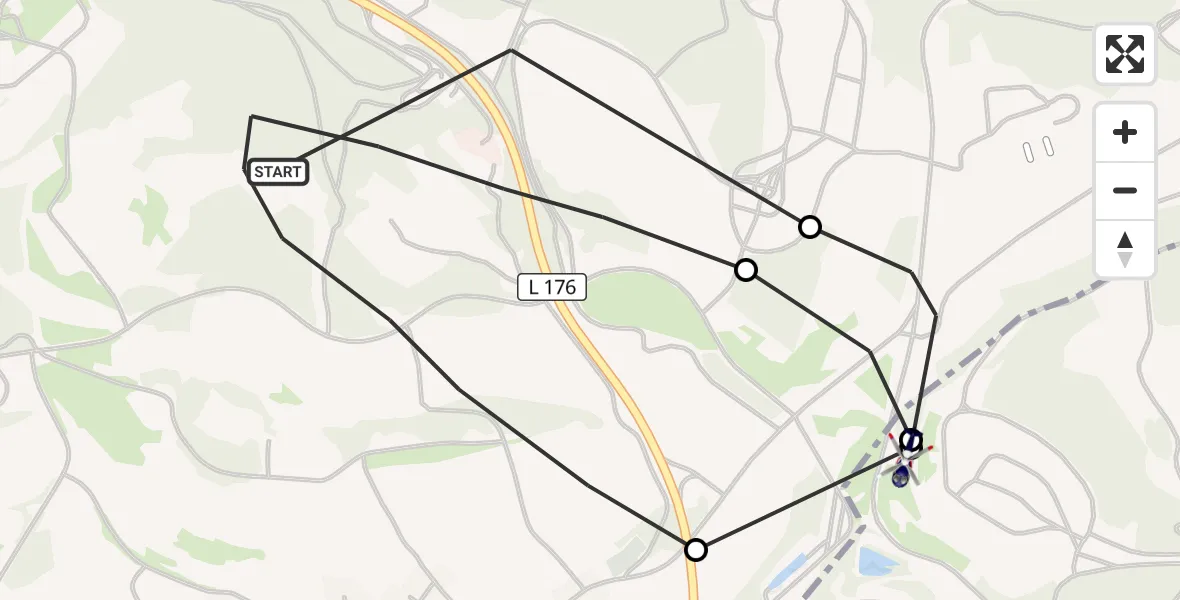 Flugroute Polizeihubschrauber Reichenbach - Baumholder, 30 Juli 2026, 14:32